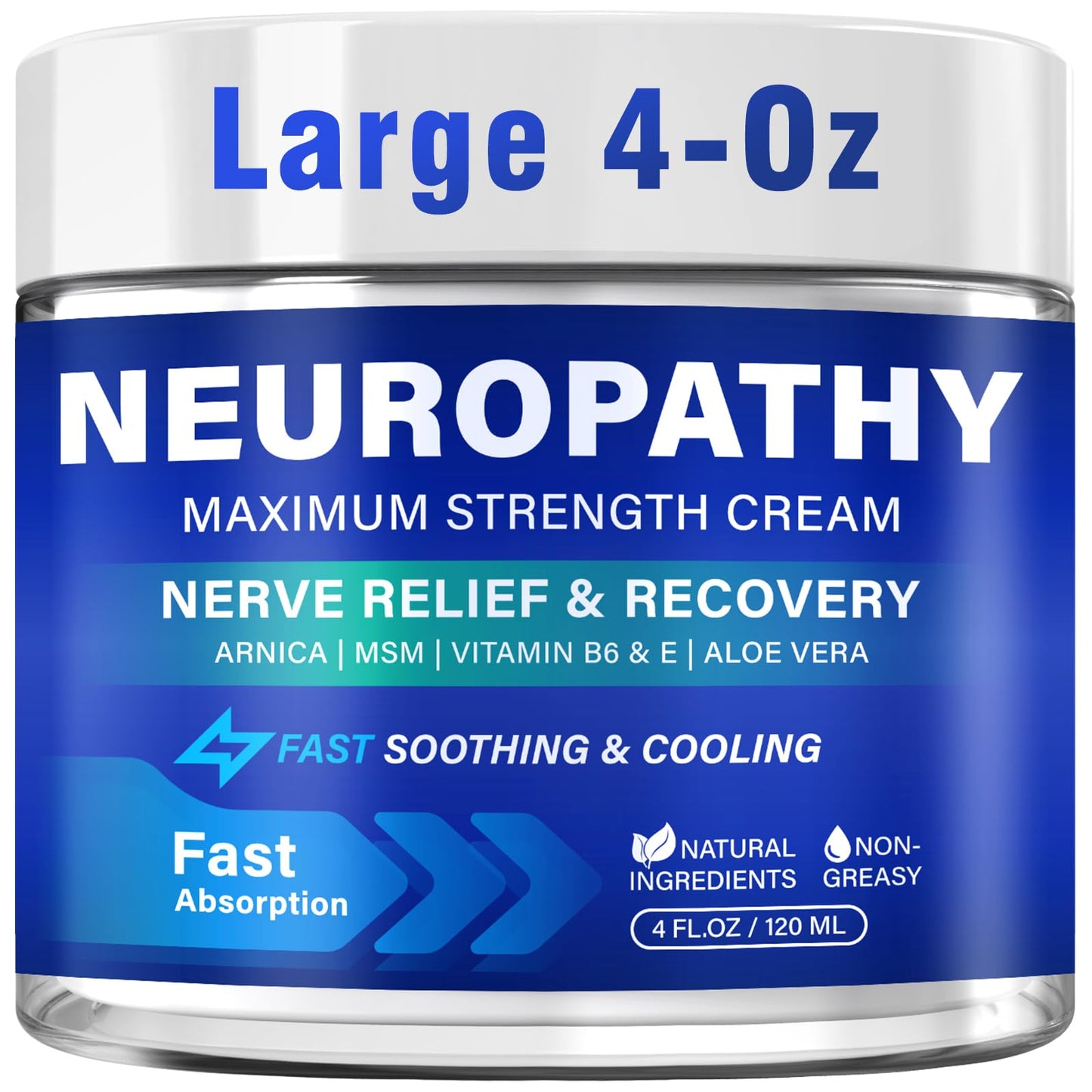 Neuropathy Nerve Relief Cream, Large 4 Oz, Nerve Savior for Neuropathy-Maximum Strength for Feet, Hands, Legs ＆ Toes, Neuropathy Cream with Arnica, Vitamin B6, Aloe Vera ＆ MSM, 120 ml TRPLKJEBuy Supplements Australia