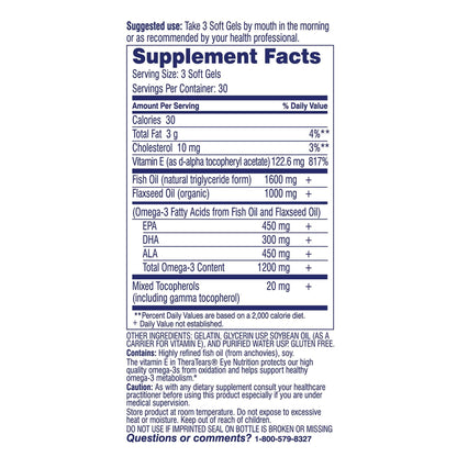 TheraTears Omega 3 Supplement, 1200mg, 90 ct (Pack of 1)