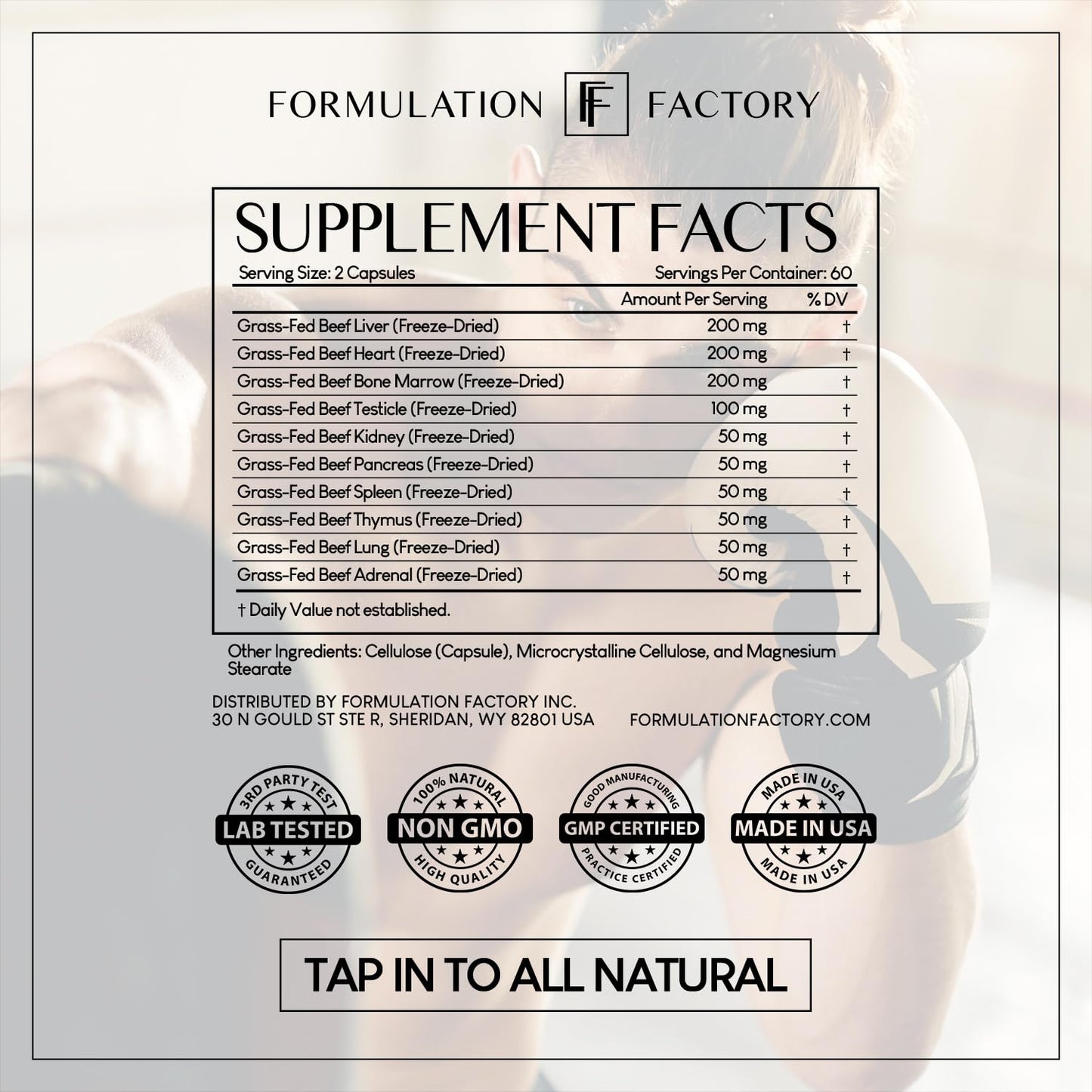 Formulation Factory Primal Power 10-in-1 Grass-Fed Organ Supplement with Beef Liver, Heart, Marrow, Testicle, Kidney, Supports Vitality, Hormones, Energy, Immunity (4 Month Supply, 240 Capsules) Formulation Factory buy supplements Au