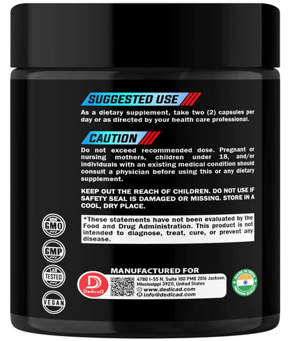 DEDICAD NAD.+ Supplement - Combined to Resveratrol, Quercetin, Berberine, Fisetin, TMG and Grape Seed - 60 Capsules DEDICAD buy supplements Au