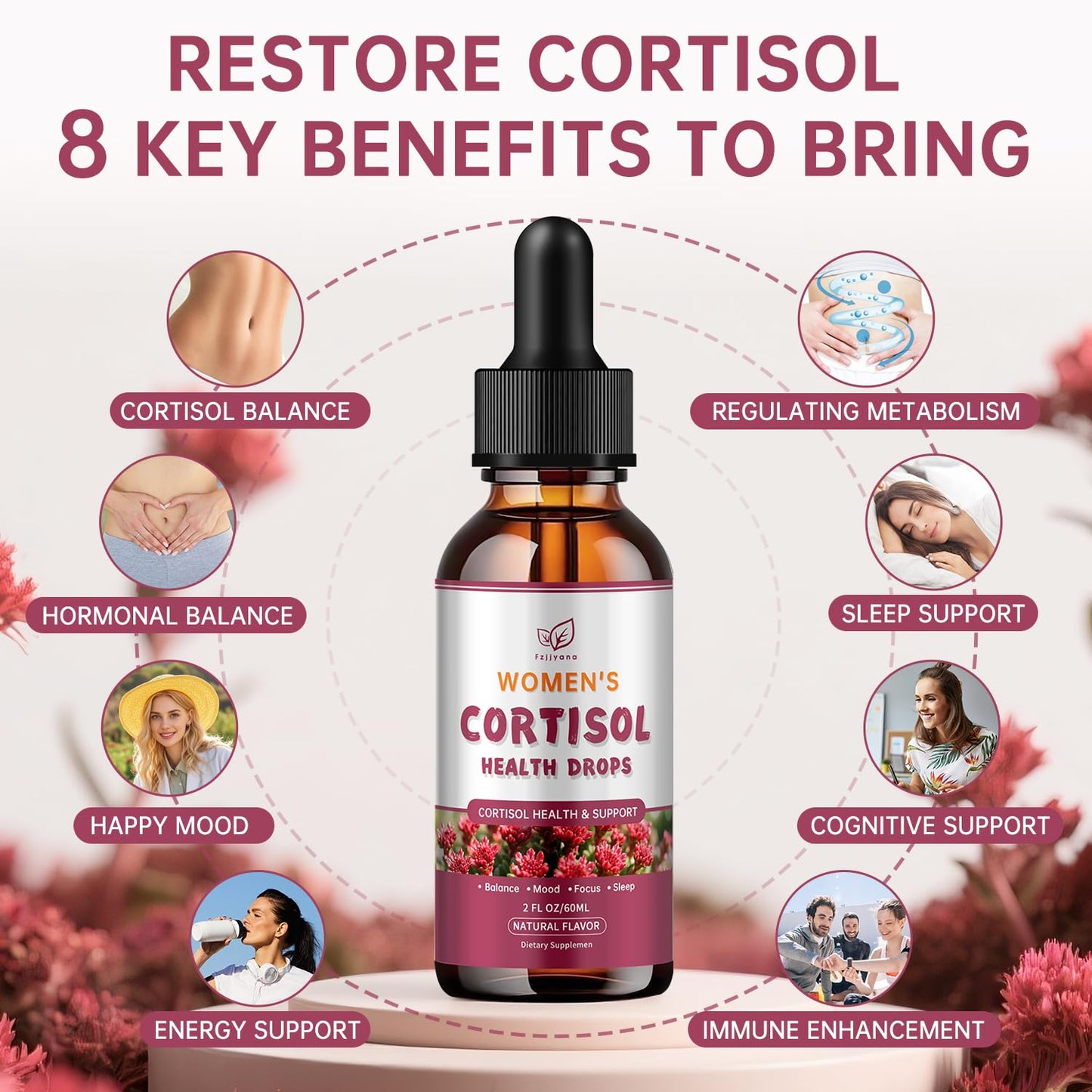 Cortisol Manager Liquid Drops, Cortisol Supplements for Women, with magnesium ashwagandha, rhodiola rosea,l-theanine,Phosphatidylserine-Promote Relaxation and Support Mood- 30 Day Vegan Supply FzjjyanaBuy Supplements Australia