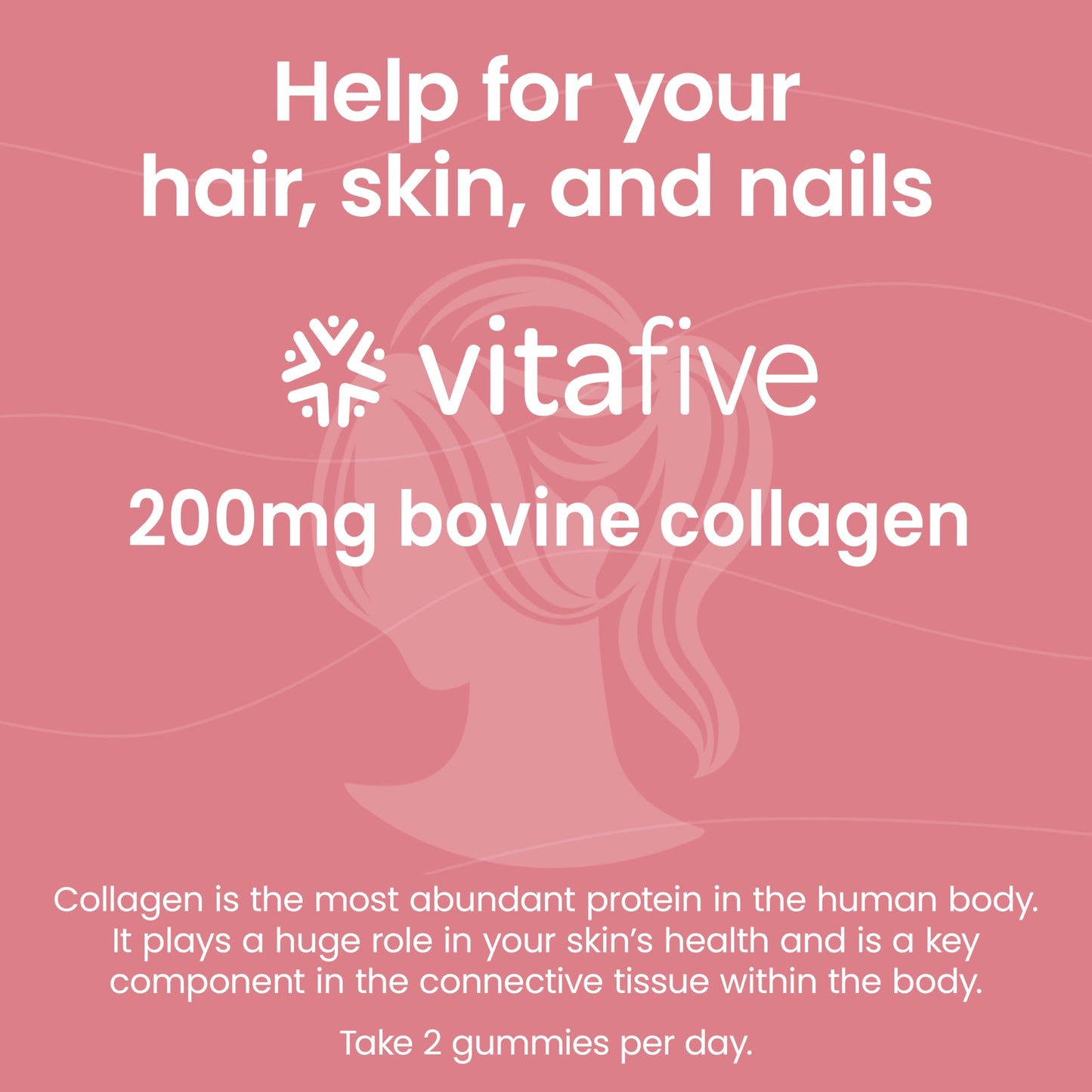 vitafive Collagen Gummies for Men and Women, Bovine Collagen, Collagen Gummy for Hair, Skin, and Connective Tissue Support, Gluten Free (50 Ct) vitafive buy supplements Au