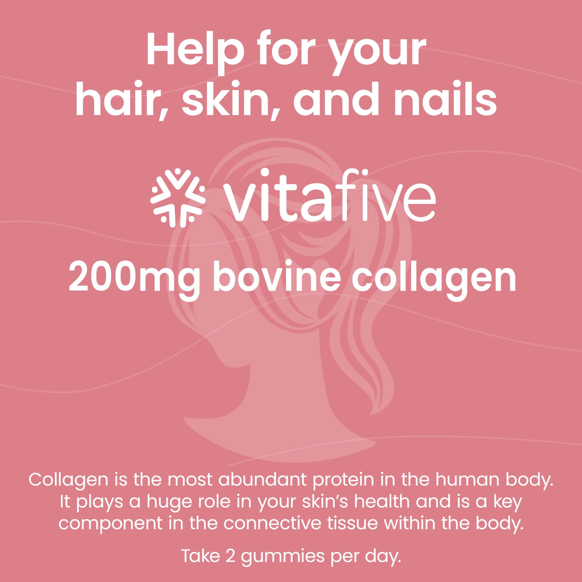 vitafive Collagen Gummies for Men and Women, Bovine Collagen, Collagen Gummy for Hair, Skin, and Connective Tissue Support, Gluten Free (50 Ct) vitafive buy supplements Au