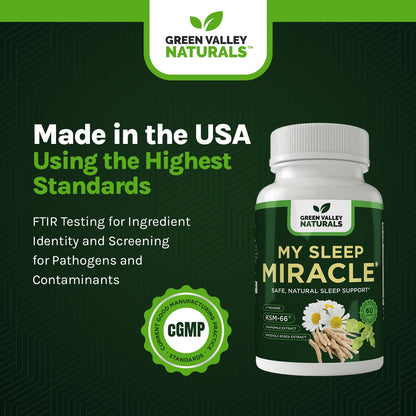 GREEN VALLEY NATURALS My Sleep Miracle Vegan Sleep Support Supplement | Melatonin-Free Formula | Ashwagandha, Chamomile & L-Theanine | Promotes Calm, Relaxation & Restful Sleep | 60 Capsules GREEN VALLEY NATURALS buy supplements Au