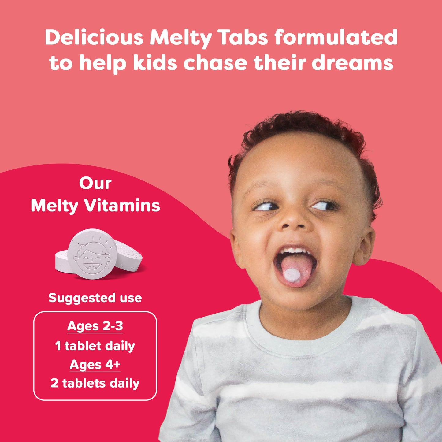 Renzo's Iron Supplements for Kids, Dissolvable Vegan Kids Iron Supplement with Vitamin C, Sugar-Free Melty Tabs