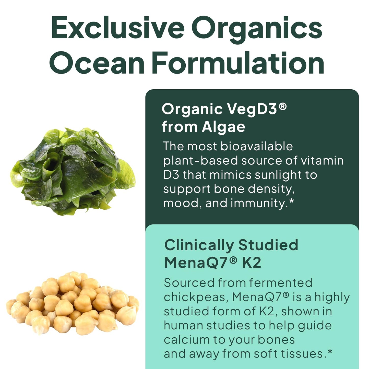 Organics Ocean Better D3 + K2-100% Organic VIT D3 and K2 Supplements with Maximum Bioavailability - Supports Bone Density, Calcium Balance, Immunity & Mood - 1-Pack, 30-Day Supply Organics Ocean buy supplements Au