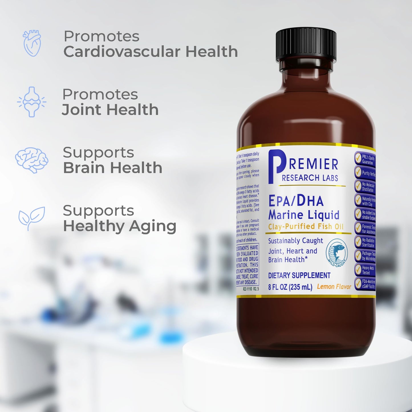 Premier Research Labs EPA/DHA Marine Liquid - Omega 3 Fish Oil Liquid, Omega 3 Liquid Fish Oil Supplement for Adults, Joint, Heart, & Brain Health Support - 8 Fl Oz Bottle Premier Research LabsBuy Supplements Australia