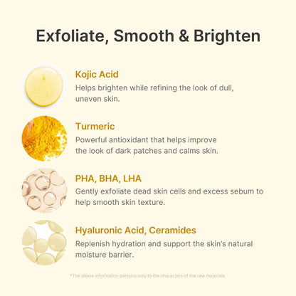 medicube Body Peel Shot with Kojic Acid and Turmeric | Gentle Body Brightening & Exfoliating Serum with BHA, LHA & PHA for Dead Skin Cells