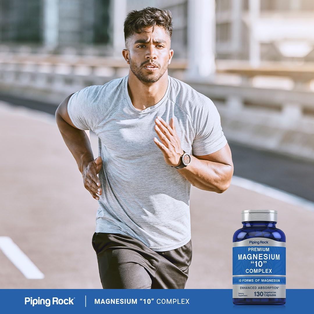 Piping Rock Magnesium 10 in One Complex | 130 Capsules | Supplement for Men and Women | Vegetarian, Non-GMO, Gluten Free Piping Rock buy supplements Au