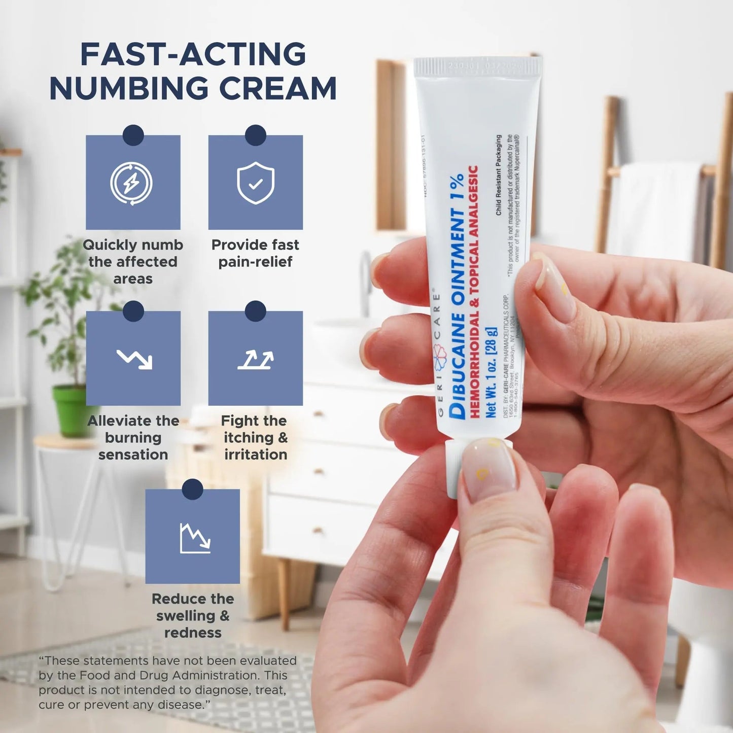 GeriCare Dibucaine Hemorroid Ointment 1% Pain-Relief Hemorrhoid Cream |Hemorroidal & Topical Analgesic| Quick Relief from Burning & Itching | Fast-Acting External Hemorrhoid Treatment 1oz (2 Pack) GeriCareBuy Supplements Australia