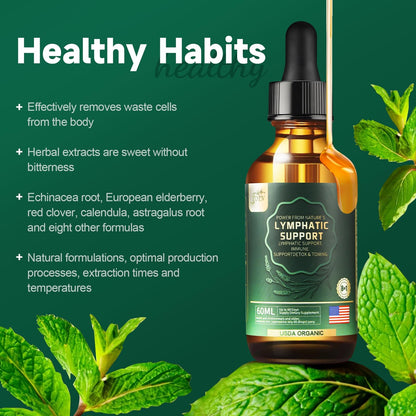 FOTN Lymphatic Drainage Drops - Organic Herbal Supplements - Echinacea | Elderberry | Astragalus | Burdock | Calendula | - Immune Support, Lymphatic Detoxd&Cleanse, 2 fl oz FOTN buy supplements Au