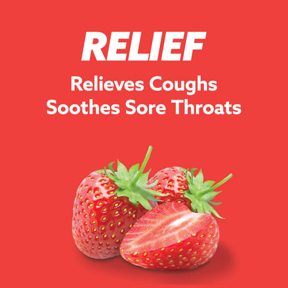 HALLS Throat Relief Strawberry Cough Drops, Value Pack, 80 Drops