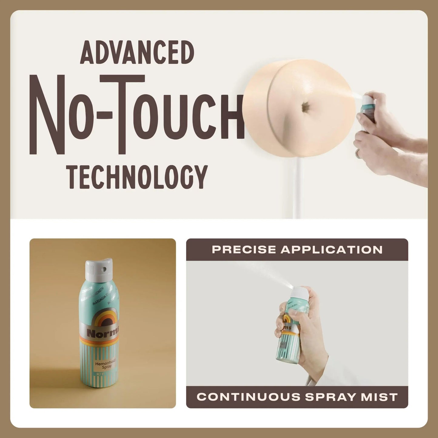 Norms Cooling Hemorrhoid Spray, Maximum Strength Touch-Free Relief with Phenylephrine, Witch Hazel, Aloe, Shrinks Swelling, Calms Itching, Soothes on Contact, 3oz Spray NormsBuy Supplements Australia