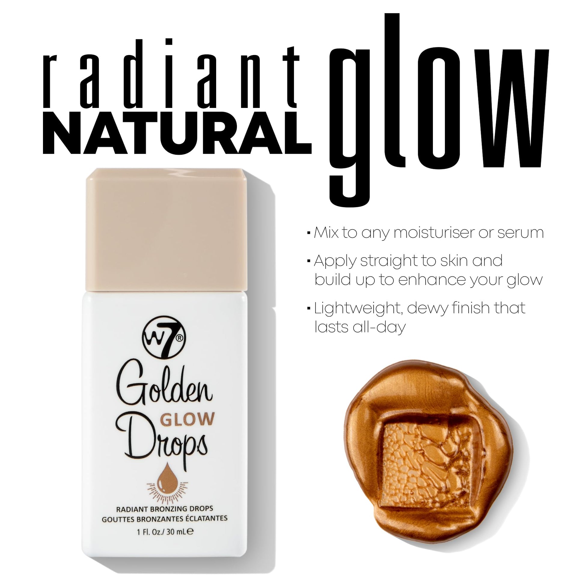 W7 Golden Glow Drops - Liquid Bronzing Drops For Flawless Skin & A Radiant Finish W7Buy Supplements Australia