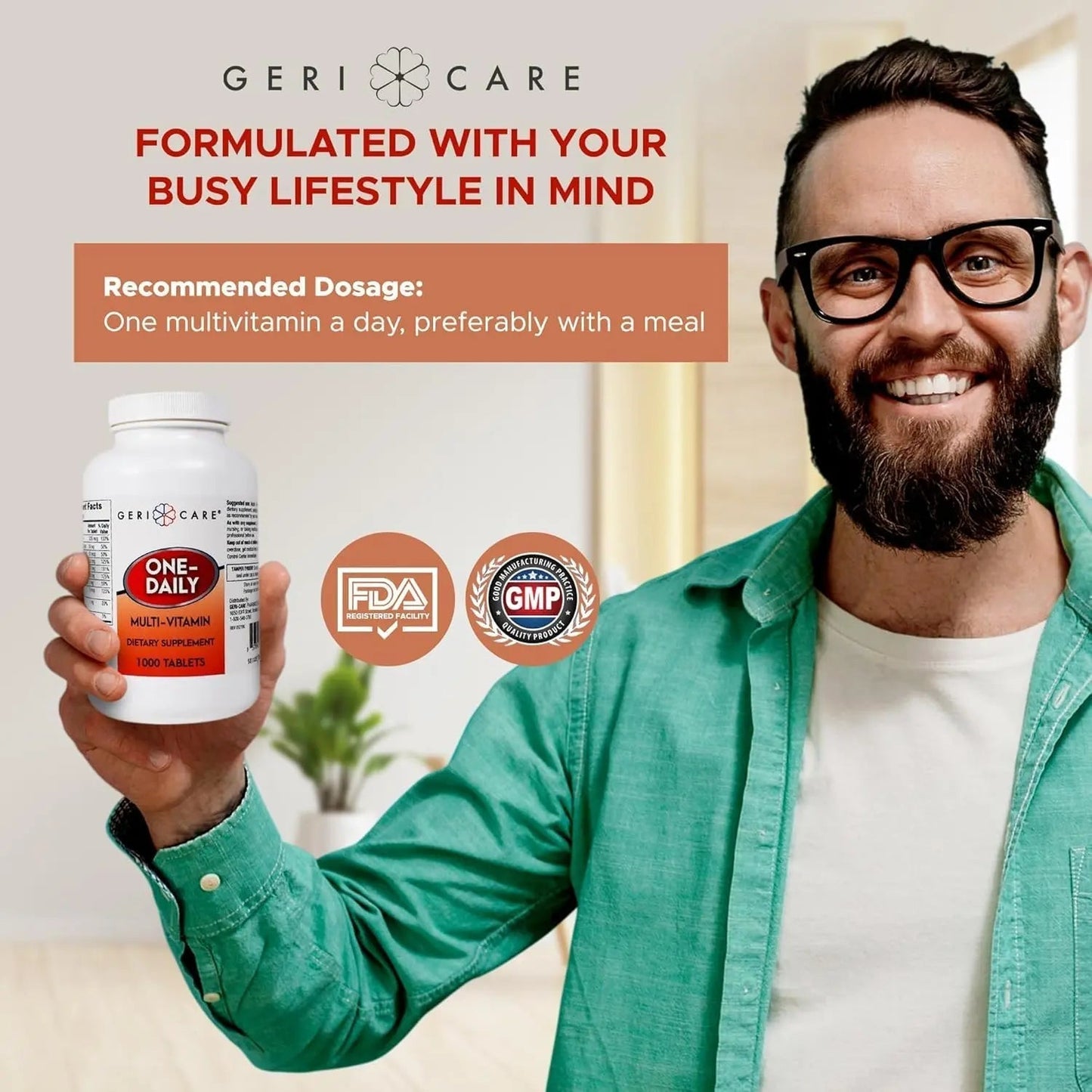 GeriCare Multivitamin Supplement Tablets, (Bottle of 1000) GeriCare