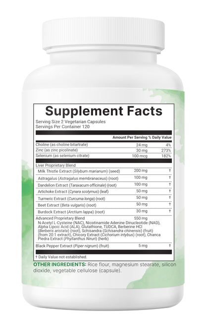 Liver Advanced+, 240 Veggie Capsules | 20-in-1 Complex with Milk Thistle, Dandelion, NAD, NAC, ALA, TUDCA, Glutathione, Artichoke, Turmeric,