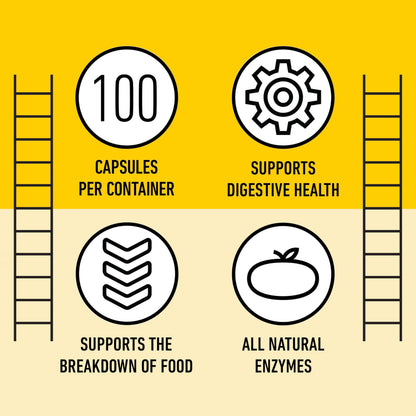 Complete Natural Products Digestive Enzyme Capsules, 550mg, 100ct | Plant-Based Formula