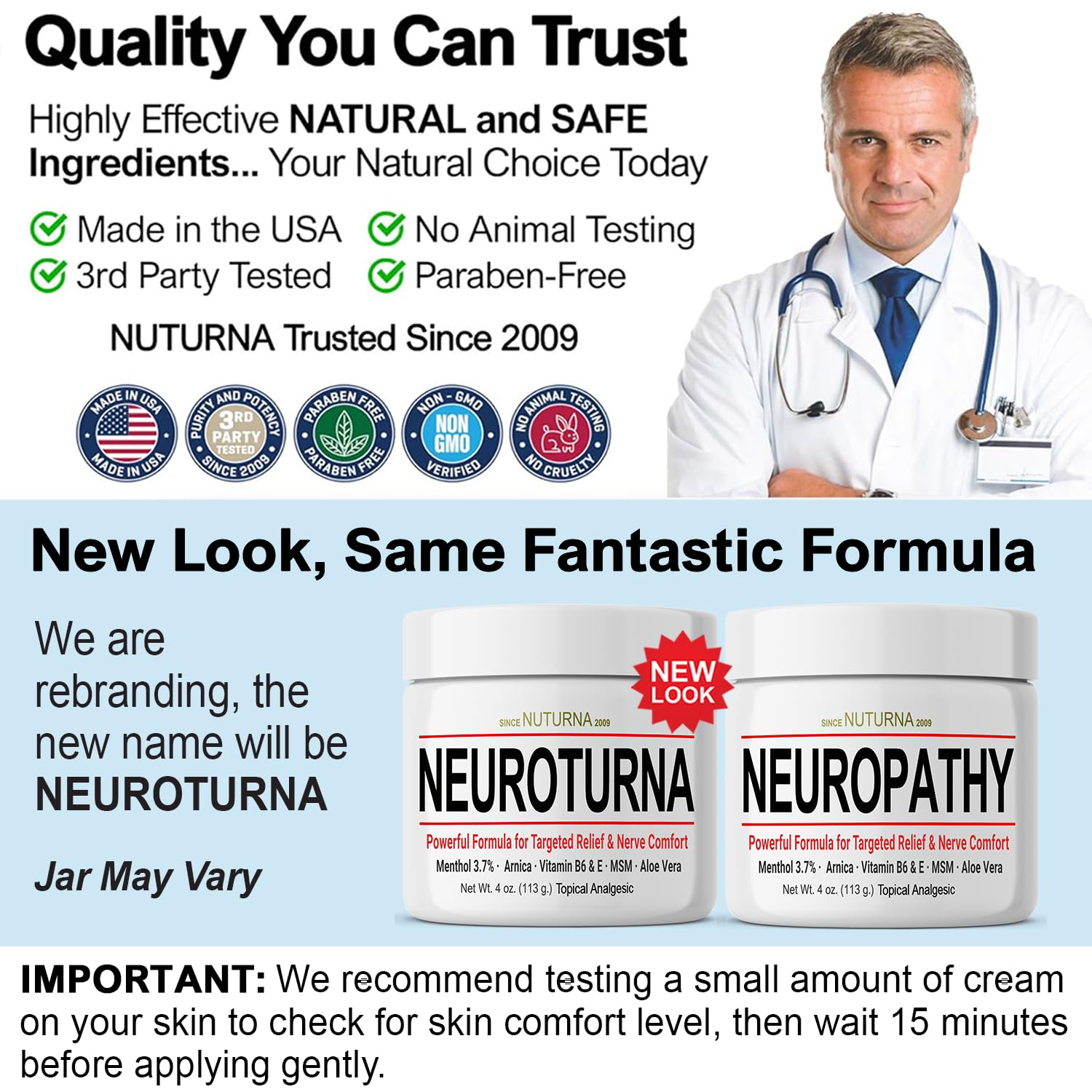 Nuturna Nerve Cream - Fast Acting Comfort for Feet, Hands, Legs & Toes - Ultra Strength Menthol, Arnica, Aloe Vera, MSM - Cooling Soothing Comfort - Non-Greasy, Paraben-Free - 4 oz NuturnaBuy Supplements Australia