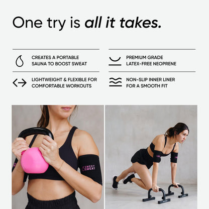 Sports Research Sweet Sweat® Arm Trimmers - Premium Sweat-Enhancing Arm Wraps for Women & Men - 3 Adjustable Sizes Sports Research buy supplements Au