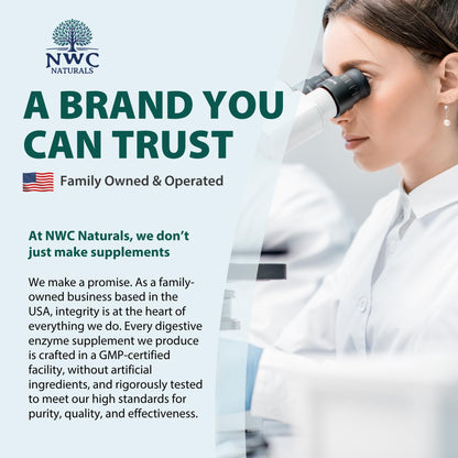 NWC Naturals Ultra-Enzyme Support, Natural Digestive Supplement, Promotes Optimal Health and Digestion, 200 count Capsules