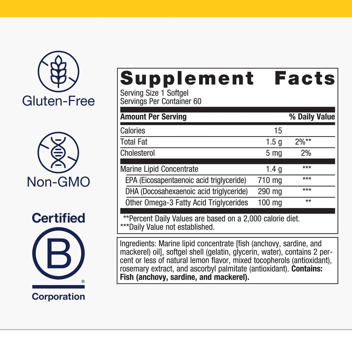 Metagenics OmegaGenics EPA-DHA 1000 mg - High Potency Omega-3 Fish Oil Supplement for Heart, Brain & Joint Health* - Sustainably Sourced - 60 Softgels MetagenicsBuy Supplements Australia
