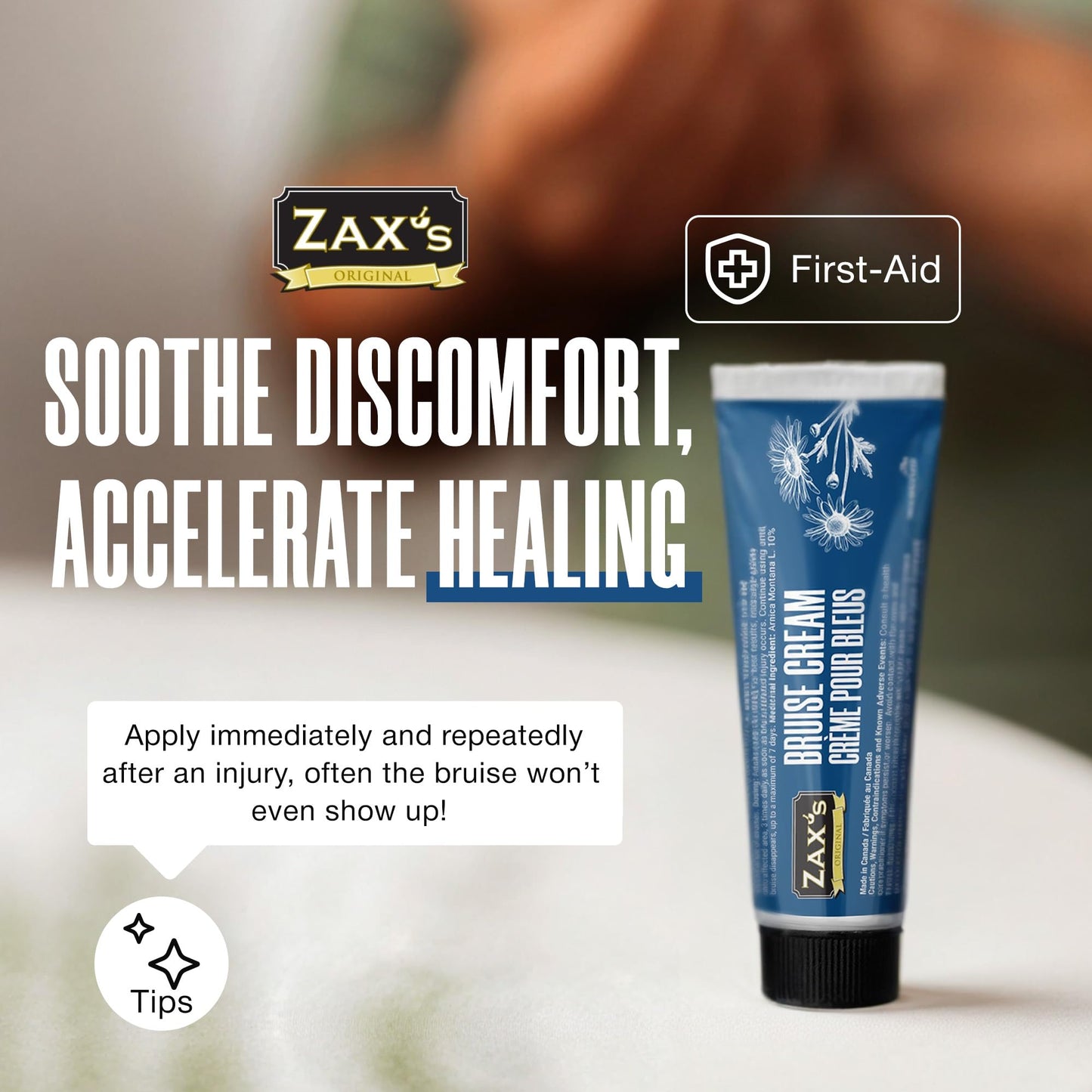 ZAX'S ORIGINAL Bruise Cream - Arnica and Witch Hazel Blend, Gentle on Skin, Plant-Based Ingredients for Skin Care - 28g ZAX'S ORIGINALBuy Supplements Australia