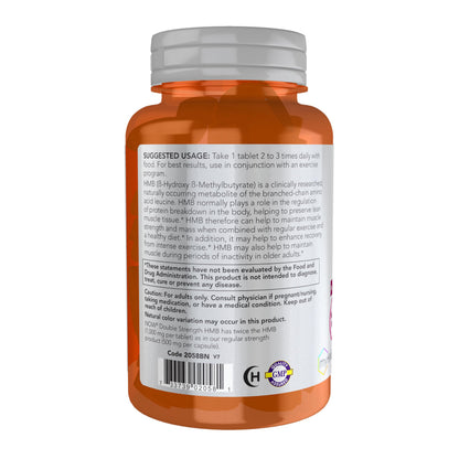 NOW Foods Sports Nutrition, HMB (β-Hydroxy β-Methylbutyrate), Double Strength 1,000 mg, 90 Tablets NOW Foods buy supplements Au