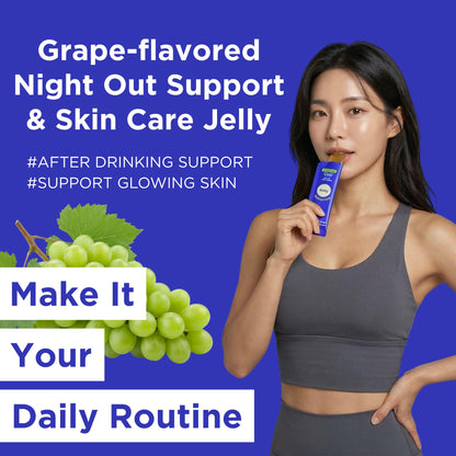EASY TOMORROW - Natural Energy & Morning Vitality Jelly Stick - Daily Korean Skin Health Supplement & After Drinking Support with DHM & Glutathione - K-Beauty Inspired (White Grape Flavor, 20 Sticks) EASY TOMORROW buy supplements Au