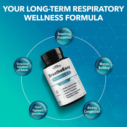Real Science Nutrition BreatheEasy Lung Support Supplement for Lung Health & Respiratory Wellness – Lung Cleanse Formula with Vinitrox, GABA for Circulation Support - Made in USA - 60 Capsules Real Science Nutrition buy supplements Au