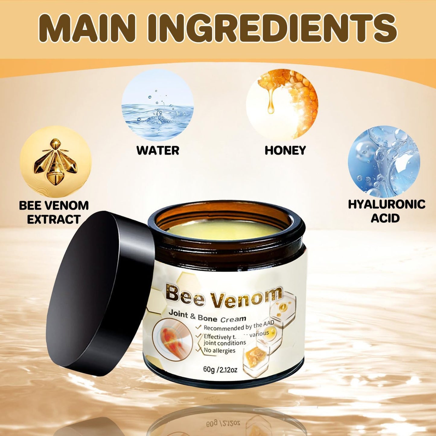ArthroEase Bee Venom Arthritis Cream, Joint & Muscle Soothing Bee Venom Cream, Professional Bee Venom Joint Cream, Bee Venom Joint Gel - Specially for for Back, Neck, Hands, Knee (2 Bottle) LmoyBuy Supplements Australia