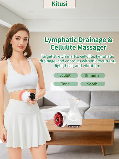 Kitusi Lymphatic Drainage Massager & Anti Cellulite Massage Tool, for Legs, Arms & Belly, Body,Helps Reduce Stretch Marks & Cellulite,with Microcurrent, Light Heat & Vibration Kitusi buy supplements Au