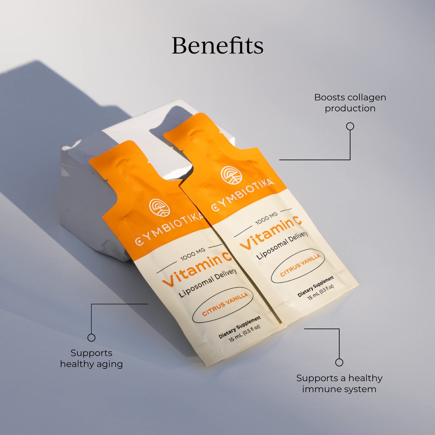 CYMBIOTIKA Vitamin C Individual Packets, Liposomal Delivery, Supplement for Immune Support, Collagen Boost, & Healthy Aging