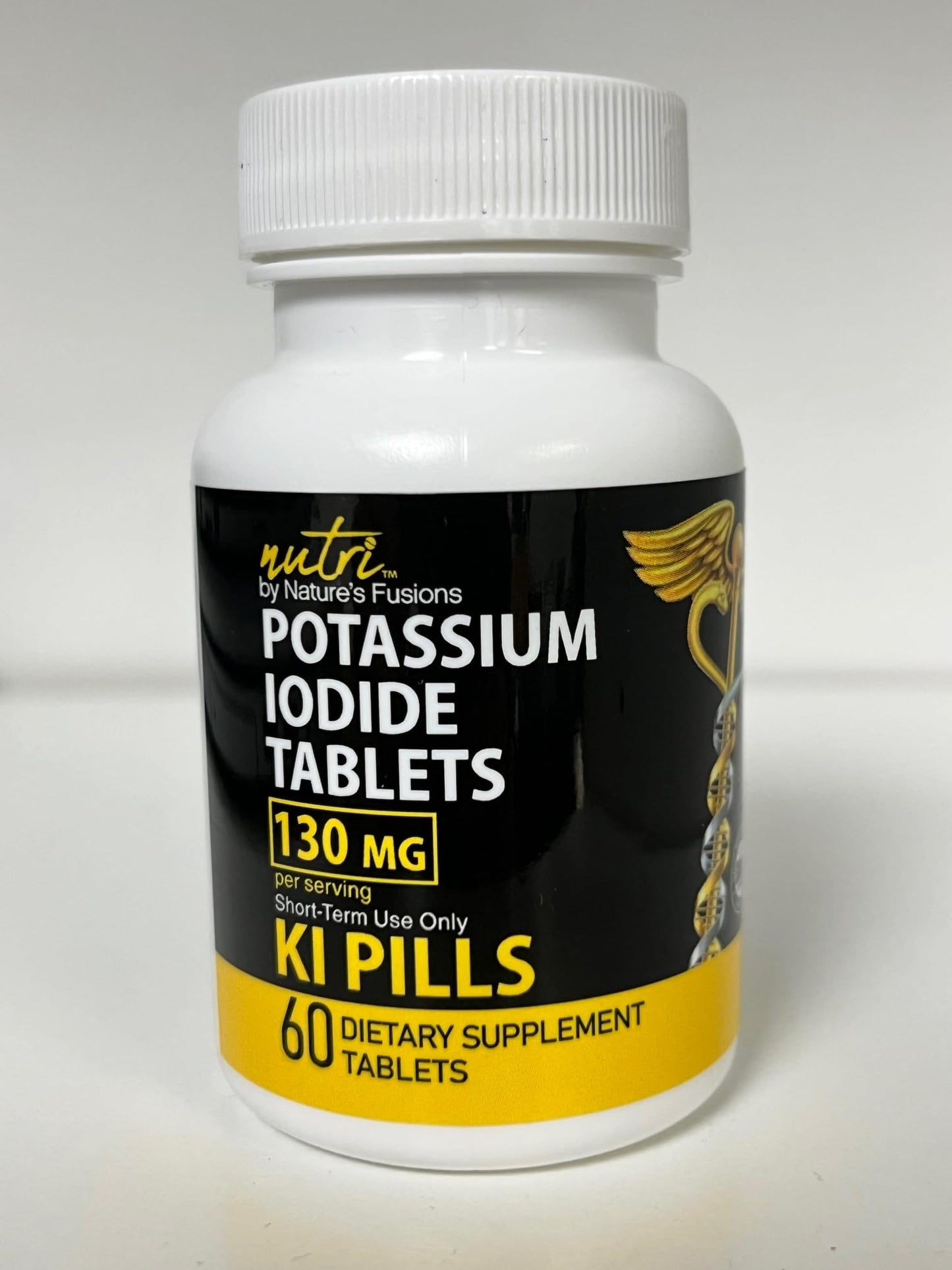 Potassium Iodide Tablets 130 mg - (60 Tablets) 10 Year Shelf-Life EXP 2034 to 2035 - Ki Pills - Yoduro de potasio - Nutri Supplements - 3rd Party Tested