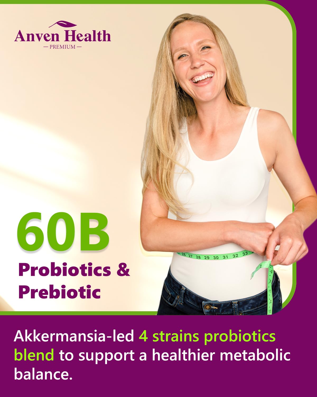 Anven Health Menopause Supplements for Women 60 Billion with Akkermansia Probiotic & Prebiotic, Vitamin D & E for Hormone Balance, Metabolism, Gut Health, Hot Flashes - Non-GMO | 120 Caps Anven Health buy supplements Au