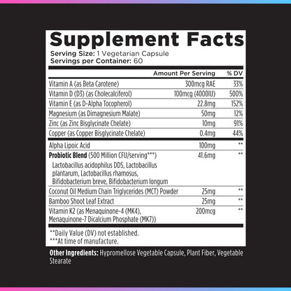 Livingood Daily Vitamin D3 K2 4000 IU Supplement, 9-in-1 Dietary Supplement for Immune Support - Made with Vitamins D, A, E, K2, Zinc, Magnesium & Probiotic Blend for Maximum Absorption - 60 Capsules Livingood Daily buy supplements Au