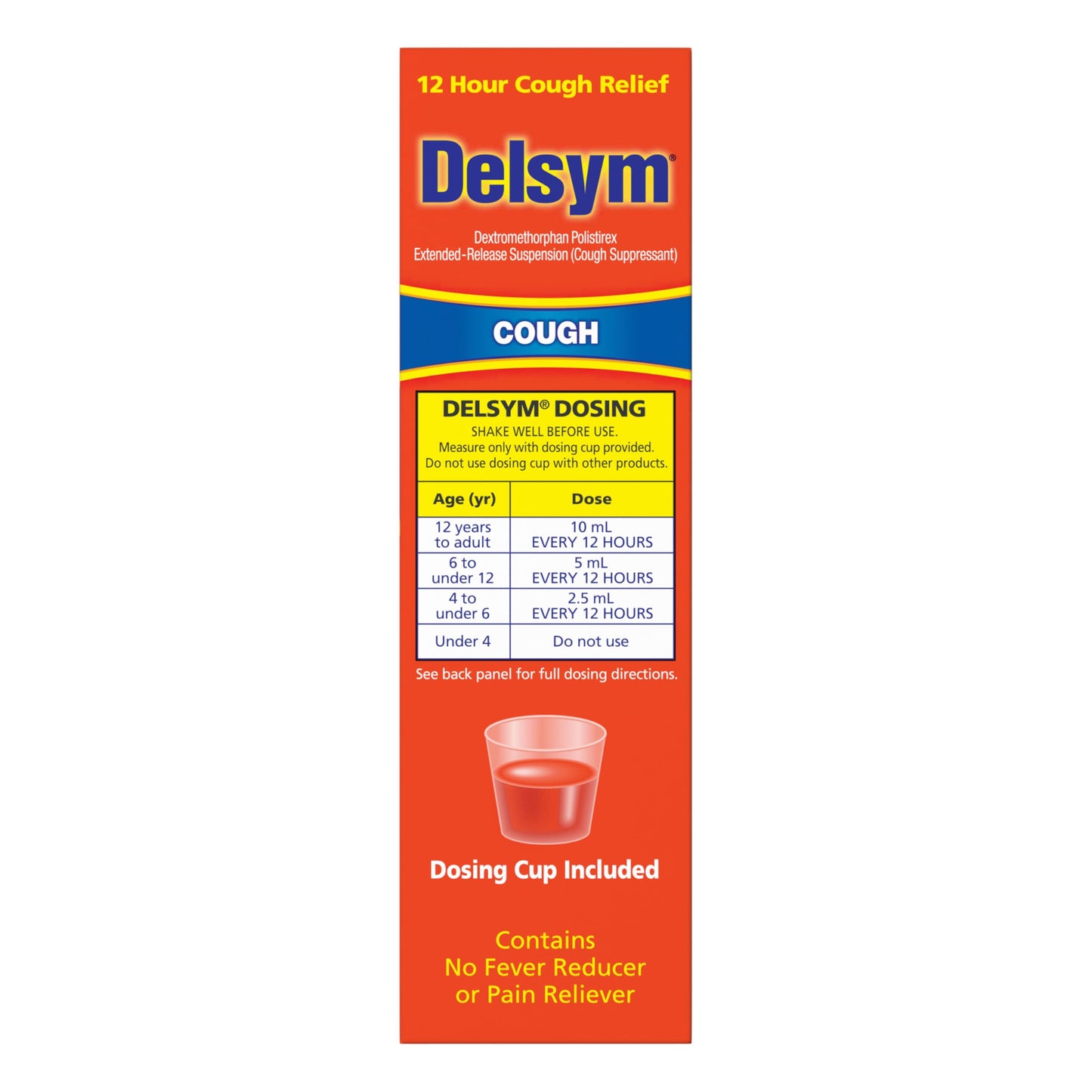 Delsym 12 Hour Cough Medicine for Adults, Powerful Relief for 12 Hours, Cough Suppressant Liquid with Extended-Release Dextromethorphan, Orange Flavor Liquid Cough Syrup, 5 Fl Oz (Pack of 1) Delsym buy supplements Au