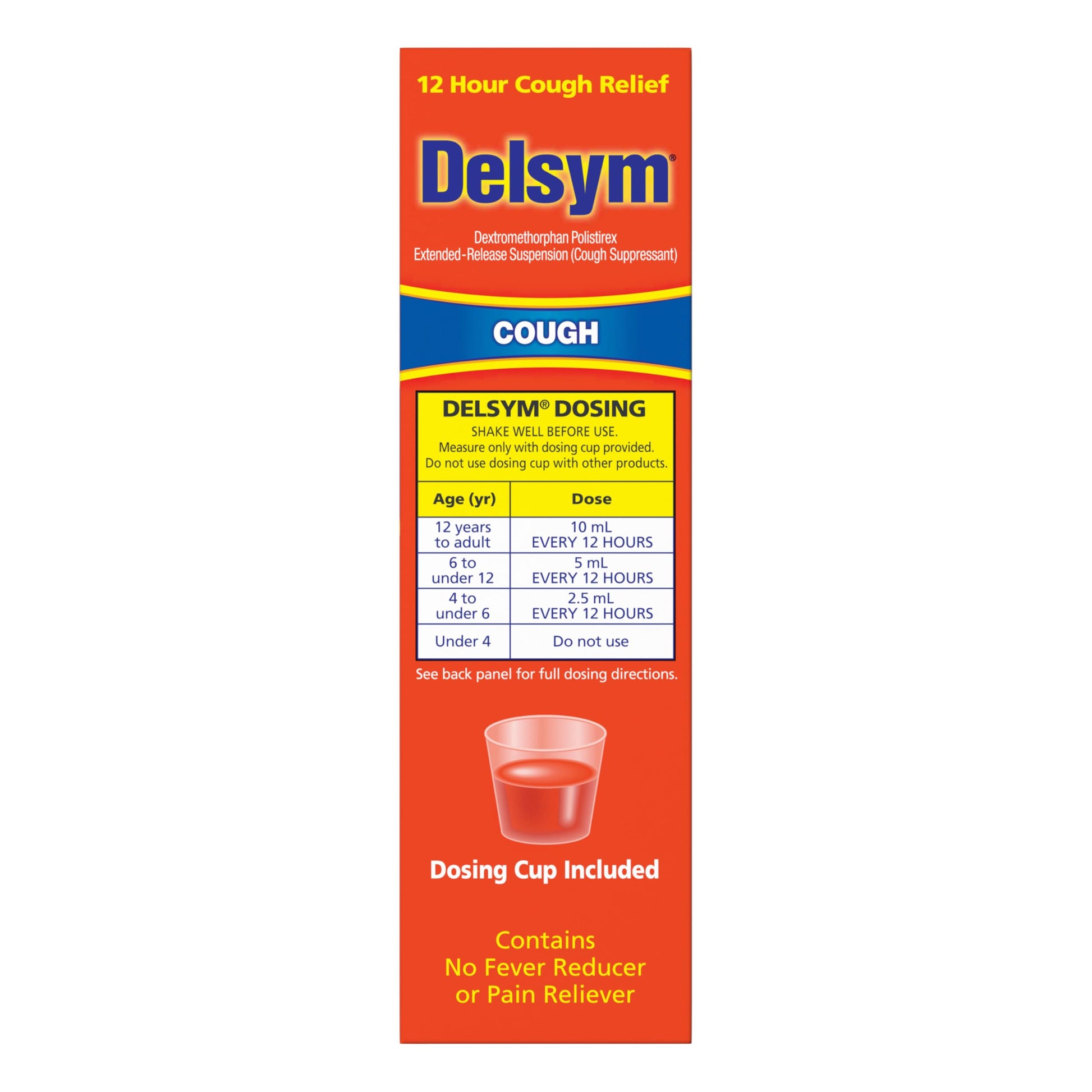 Delsym 12 Hour Cough Medicine for Adults, Powerful Relief for 12 Hours, Cough Suppressant Liquid with Extended-Release Dextromethorphan, Orange Flavor Liquid Cough Syrup, 5 Fl Oz (Pack of 1) Delsym buy supplements Au