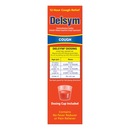 Delsym 12 Hour Cough Medicine for Adults, Powerful Relief for 12 Hours, Cough Suppressant Liquid with Extended-Release Dextromethorphan, Orange Flavor Liquid Cough Syrup, 5 Fl Oz (Pack of 1) Delsym buy supplements Au