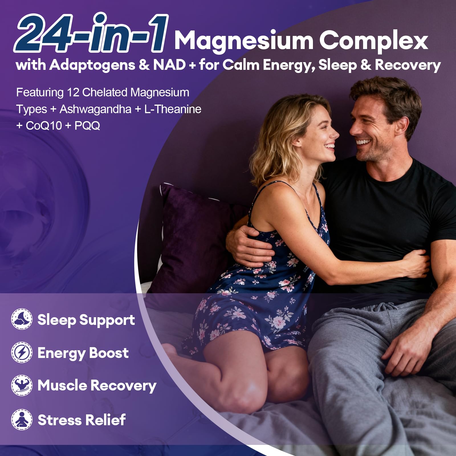 Migcopat Magnesium Complex w/Magnesium Glycinate, Malate, Citrate | 24-in-1 Magnesium Supplement w/Ashwagandha, L-Theanine & NAD+ | Supports Calm, Energy, Muscle & Sleep | Non-GMO, 120 Vegan Caps Migcopat buy supplements Au