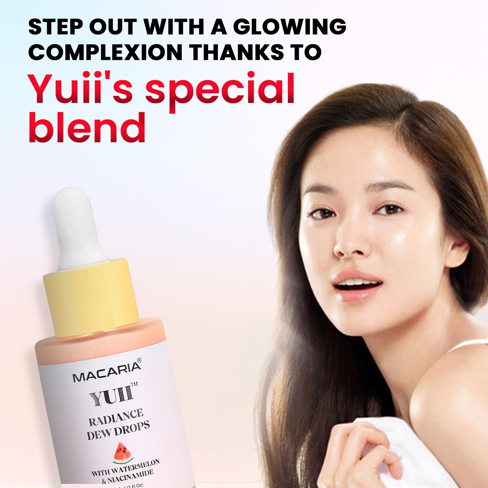 Yuii Niacinamide Serum Dew Drops - Face Moisturizer with Watermelon Fruit Extract - Glow Drops for Skincare and Makeup - Hydrating Formula for Radiant Skin - Pink Finish for Women & Girls MACARIABuy Supplements Australia