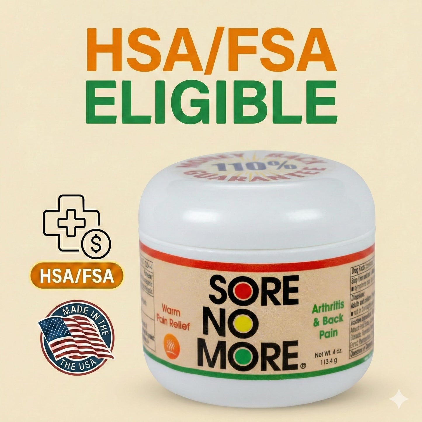 Sore No More Warm Arthritis Pain Relief Cream – Targeted Reliever for Back, Neck, Hands & Feet – Soothing & Fast-Acting Formula for Aches and Pains – Non-Greasy with Orange Aroma – 4 oz Sore No MoreBuy Supplements Australia