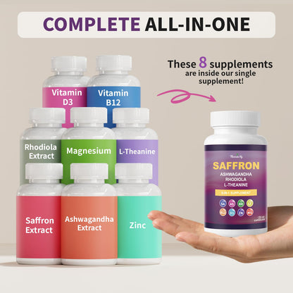Theronika Aly Saffron Supplements – Blend with Ashwagandha, Safron, Rhodiola, Magnesium, L-Theanine, Zinc & B12, 88.5 mg Pure Saffron Extract Capsules Mood, Energy, Vision & Focus – 60 Vegan Capsules Theronika Aly buy supplements Au
