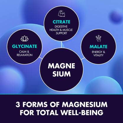 Magnesium Glycinate 2150MG, High Absorption Magnesium Glycinate, Citrate, Malate, Sugar-Free,Vegan, Inspired by Wellness Traditions Like Arjuna