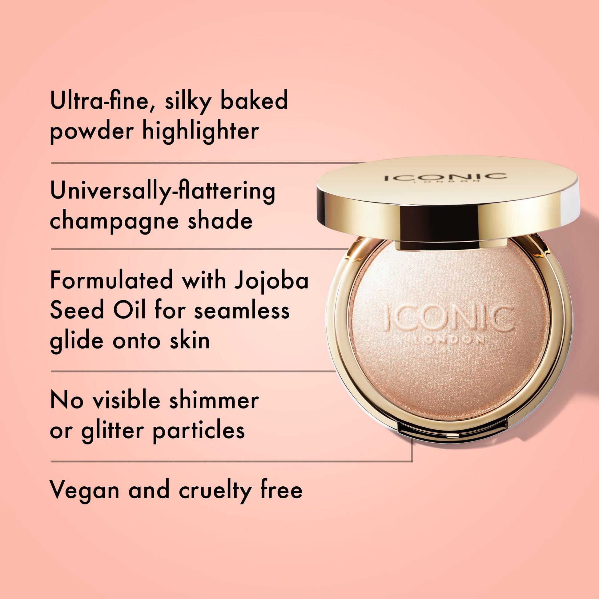 ICONIC LONDON Lit and Luminous Baked Highlighter | Pressed Powder Highlighter for a Radiant Glow, Cruelty-Free, Vegan Makeup, 0.56 oz ICONIC LONDON buy supplements Au