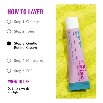 Good Molecules Gentle Retinol Cream - Retinol Night Cream to Minimize Appearance of Fine Lines & Wrinkles