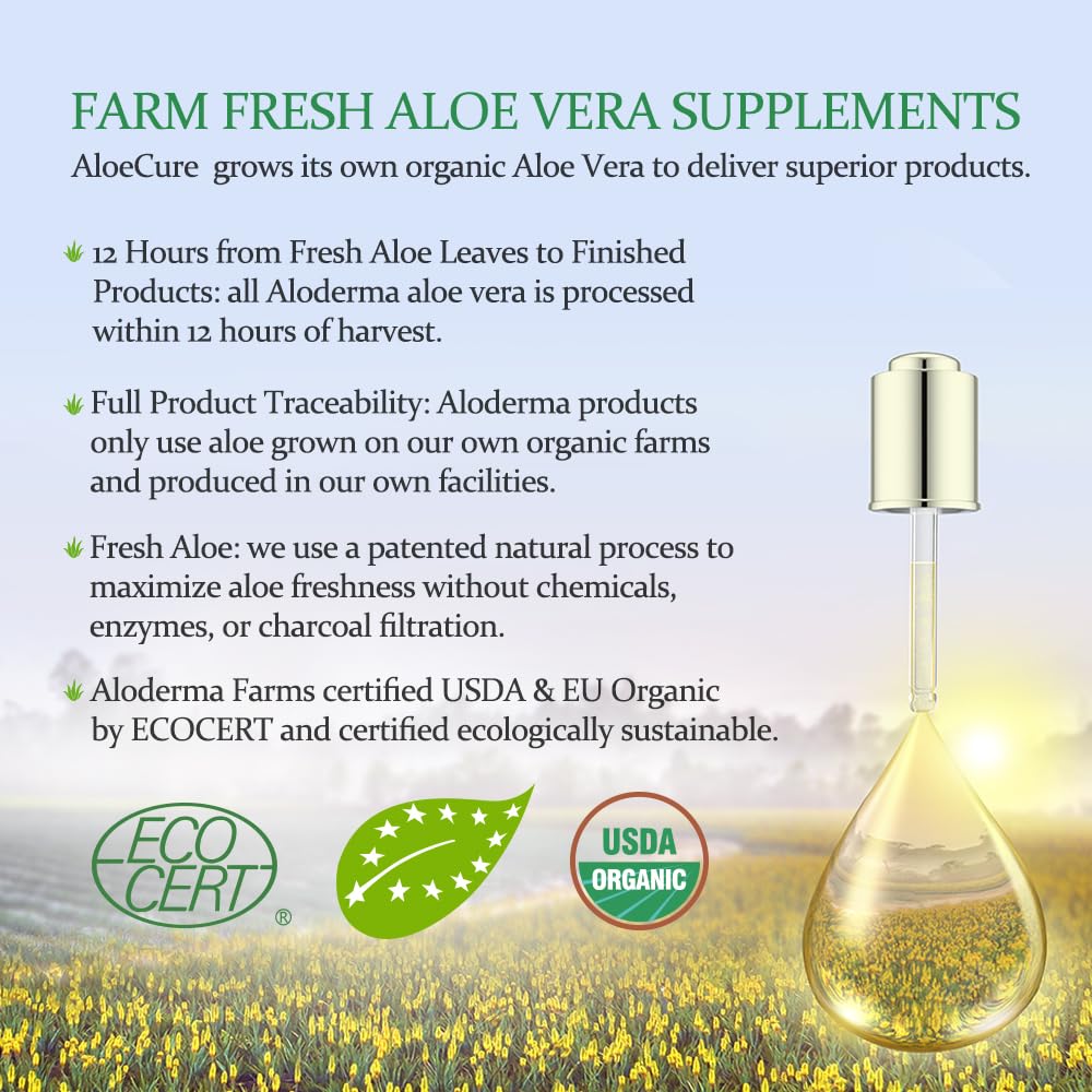 AloeCure Daily Probiotics 10 Billion CFU for Digestive Support 8 Strains, 6 Prebiotics & Enzymes - Digestive Supplement with Bromelain for Women & Men
