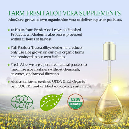 AloeCure Daily Probiotics 10 Billion CFU for Digestive Support 8 Strains, 6 Prebiotics & Enzymes - Digestive Supplement with Bromelain for Women & Men