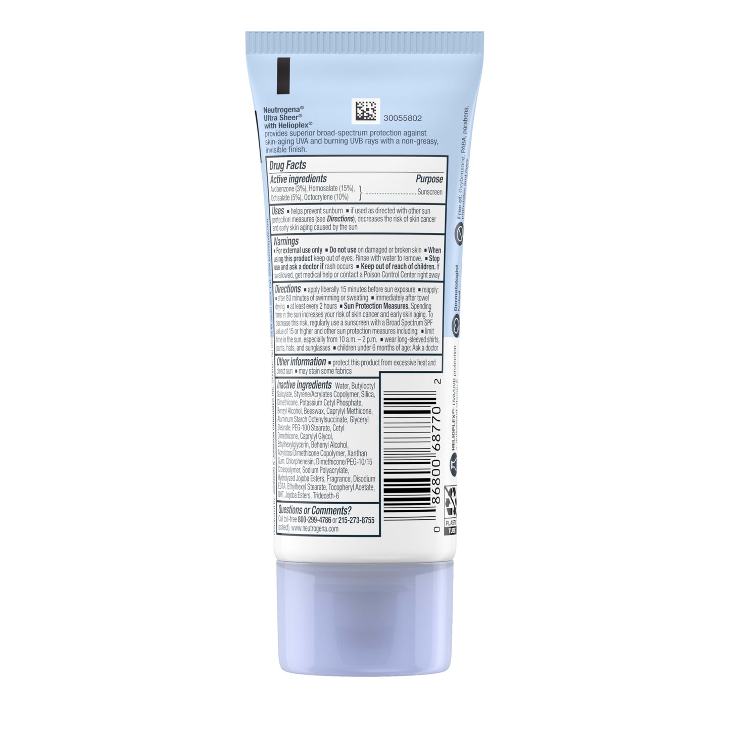 Neutrogena Ultra Sheer Dry-Touch Sunscreen Lotion SPF 70, Broad Spectrum, Water Resistant 80 Min