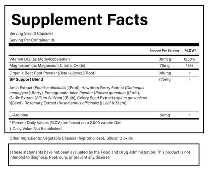 PURE® Beets+ Organic Beet Root Capsules - 900mg - 90 Count, 30 Servings - Blood Pressure & Circulation Support Supplement - with L-Arginine, Hawthorn Berry & B12 - Cardiovascular Health - Made in USA PURE buy supplements Au