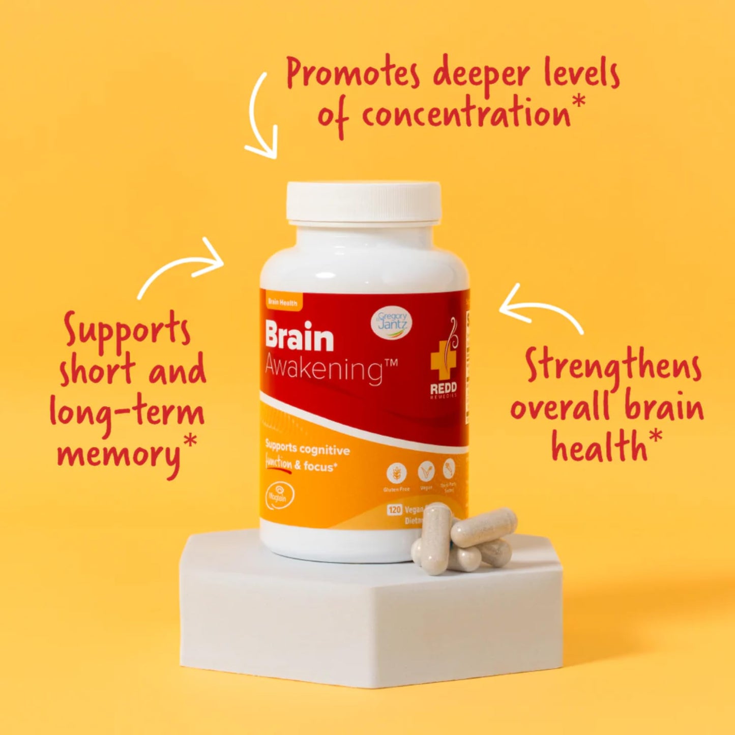 Redd Remedies, Brain Awakening, Supports Cognitive Function and Focus, 120 Vegan Capsules Redd Remedies buy supplements Au